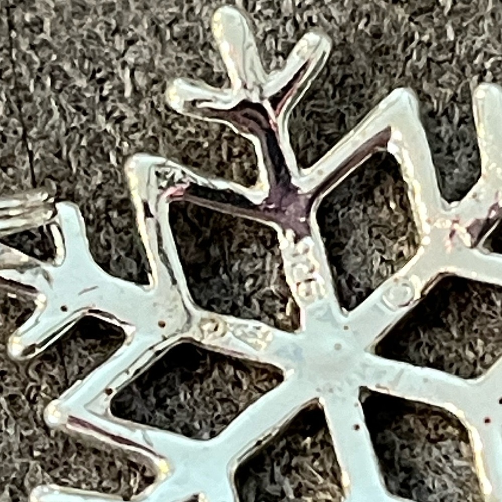 Sterling Snowflake Charm Rhinestone Accents - Picture 4 of 7